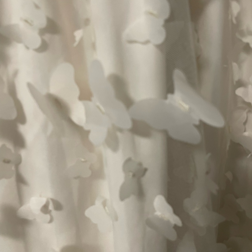 NWT Thirty/Thirty LA Butterfly Mesh Lace Up Midi Dress - Cream. Size Small - Picture 11 of 13